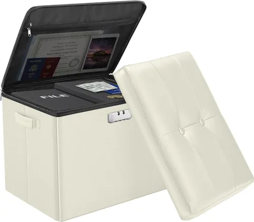 Miniatura 22 de DocSafe Banco otomano de almacenamiento con cerradura, banco plegable ignífugo de 30 pulgadas, reposapiés taburete, baúl de almacenamiento seguro