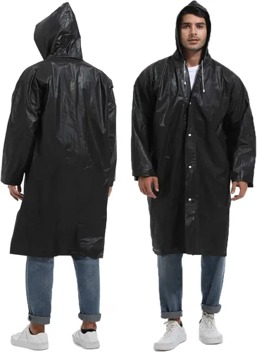 Miniatura 104 de 2 abrigos de lluvia de Borogo para adultos, chaquetas de lluvia reutilizables para hombres y mujeres