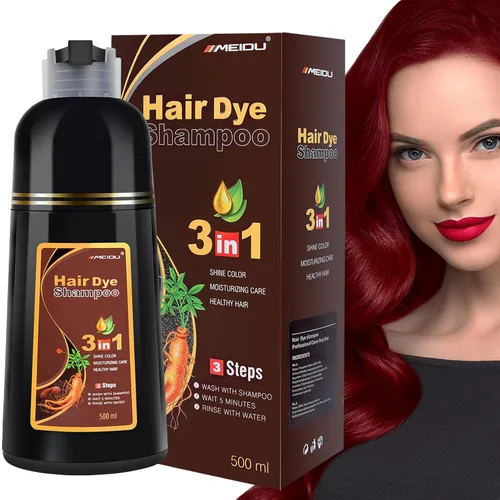 Miniatura 12 de IIIMEIDU MEIDU - Champú de tinte de cabello negro 3 en 1 para cobertura de canas, champú de color de cabello semipermanente para tinte de cabello