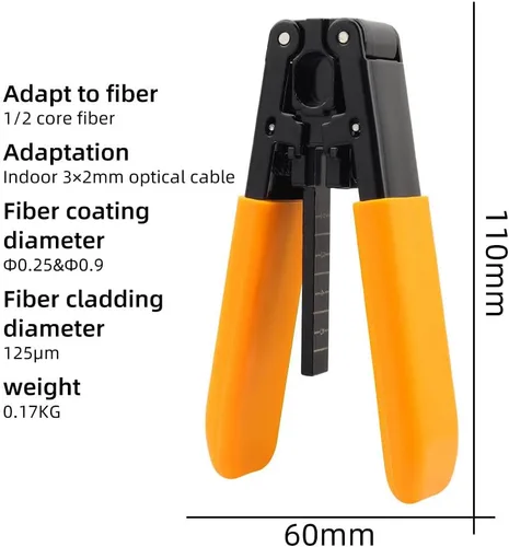 Miniatura 3 de Kit de herramientas de fibra óptica FTTH con cortador 36000 FC-6S y cable de caída de fibra óptica Pelacables de fibra óptica CFS-3 acero inoxidable