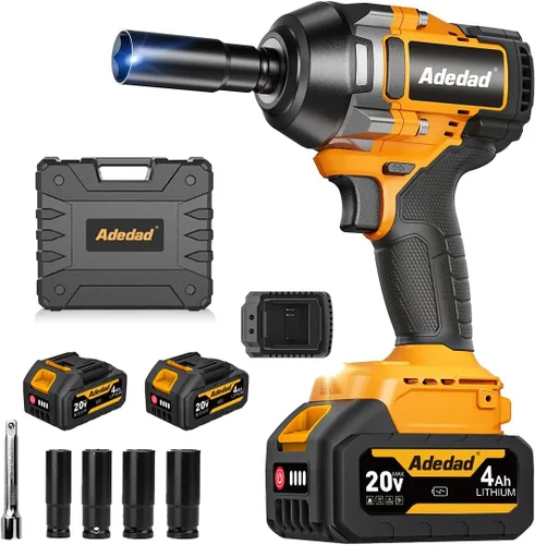 Miniatura 10 de Llave de impacto sin escobillas de 1/2 pulgada 750N.m (553 pies-libras) Pistola de impacto de alto par de 20 V con batería de 2 x 4.0 AH y cargador