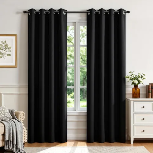 Miniatura 48 de Joydeco Cortinas opacas para dormitorio de 72 pulgadas de largo, 2 paneles de cortinas con aislamiento térmico para oscurecer la habitación