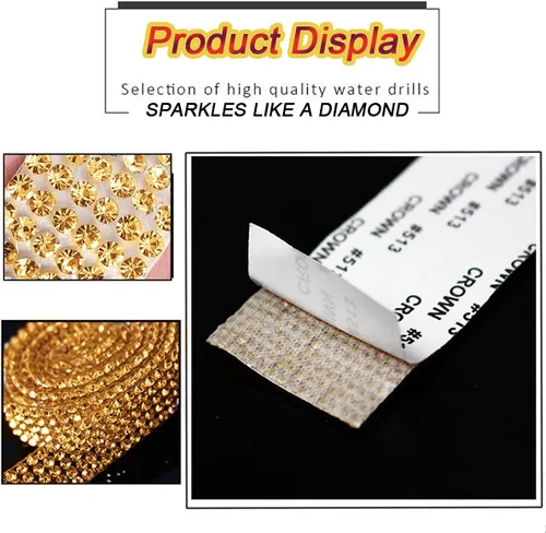 Miniatura 5 de 2 rollos/4 yardas de cinta autoadhesiva de diamantes de imitación de cristal, calcomanía de diamantes de imitación para decoración de auto y regalo