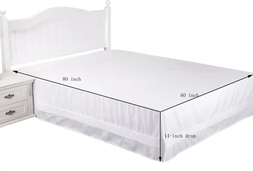 Miniatura 4 de Valea Home Falda de cama con esquinas divididas, duradera, elegante, de lujo, faldón antipolvo con pliegues alforzados, caída a medida de 14
