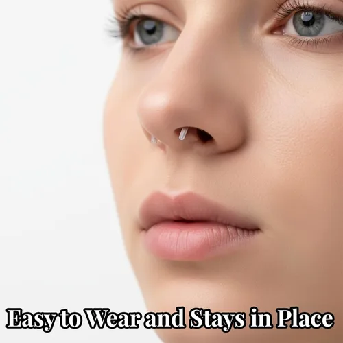 Miniatura 2 de Yolev 20 piezas de 0.63 onzas (0.56 oz), retenedores de piercing de tabique de acrílico en forma de U, flexibles y transparentes, retenedores