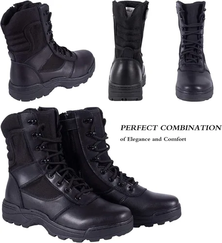 Miniatura 5 de RIELD Botas de trabajo tácticas militares para hombre con cremallera lateral botas de combate del ejército de la selva 12