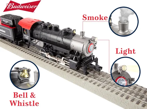 Miniatura 4 de Lionel Anheuser Busch Budweiser - Juego de tren eléctrico de calibre O Bluetooth 5.0 con control remoto, control de voz, luces, sonidos y humo, a