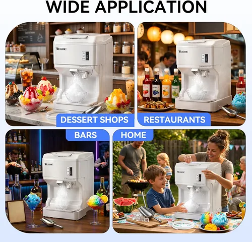 Miniatura 7 de Afeitadora eléctrica de hielo, máquina de hielo afeitado de 250 W, máquina de afeitar de hielo ajustable de grosor de 265 libras/hora de rotación