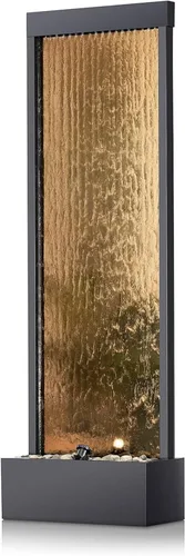 Miniatura 14 de Alpine Corporation MLT170S - Fuente de cascada para interiores y exteriores de 48 pulgadas con luz LED, moderna fuente de agua de pared negra