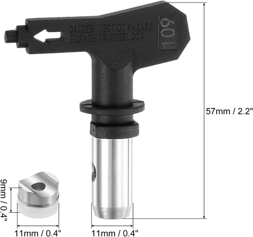 Miniatura 3 de uxcell 2 puntas de pulverización reversibles para pulverizador sin aire, 109 puntas de boquilla de pulverización de pintura, piezas de máquina