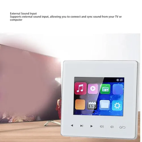 Miniatura 5 de Amplificador de pared inteligente Bluetooth con radio FM, pantalla táctil HD de 2.8 pulgadas, temporizador de encendido y apagado, compatible