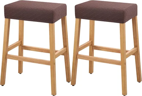 Miniatura 56 de YISUN Fundas de taburete rectangulares, paquete de 2 fundas elásticas impermeables para asiento de silla de montar, taburetes de bar, sillas de bar