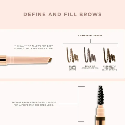 Miniatura 5 de Pretty Vulgar Defined Brilliance - Lápiz de cejas de doble cara, acabado natural, de larga duración, resistente al agua, vegano, sin gluten y libre