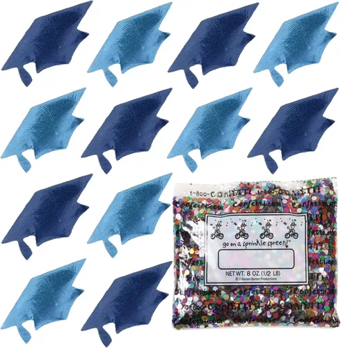 Miniatura 78 de Confetti Grad Cap Negro, Azul Marino Combo - 2 bolsas de media onza (1 oz)