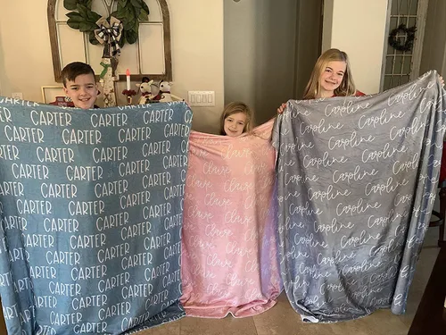 Miniatura 15 de Manta de bebé personalizada con nombre para niños, manta personalizada con monograma para niños, manta de bebé suave y acogedora, regalo Familia