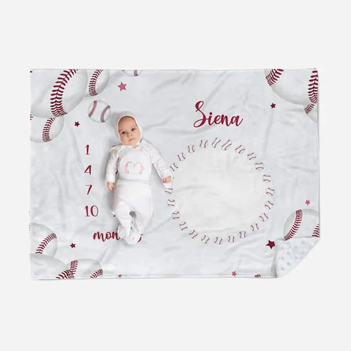 Miniatura 11 de Manta de hito mensual personalizada para bebé, nombre personalizado con fondo de fotografía de diseño de ganado de las tierras altas, manta de felpa