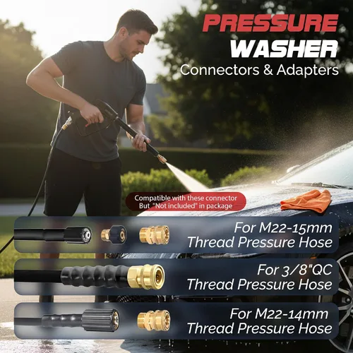 Miniatura 9 de Pistola de lavado a presión – Pistola de lavado de energía corta de 4000 PSI con giro de 360°, conexión rápida de 3/8 pulgadas, mango
