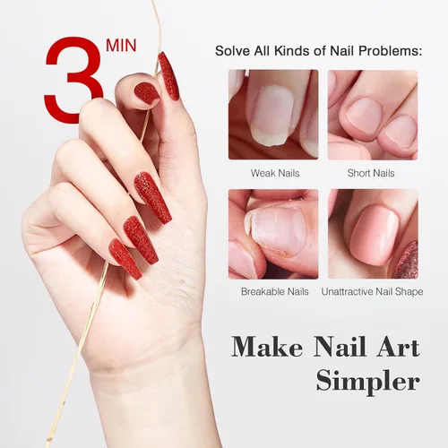 Miniatura 2 de SAVILAND Juego de iniciación de kit de uñas de gel: gel de pegamento de uñas de 14 días y 500 puntas de uñas de alta transparencia para presionar