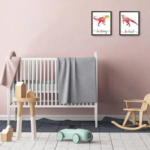 Miniatura 7 de Zonon 9 piezas de 8 x 10 pulgadas dinosaurio decoración de habitación de niño dinosaurio acuarela póster arte de pared palabras motivacionales citas