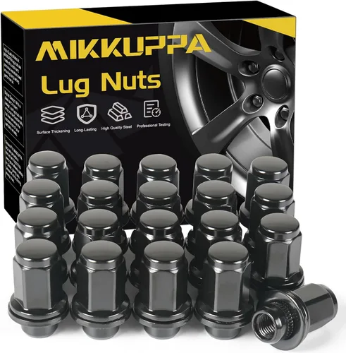 Miniatura 17 de MIKKUPPA 20 piezas de tuercas de llanta M12 x 1.25 – 37 mm 13/16 Hex OEM estilo mag con arandela de fábrica, tuercas negras de reemplazo para rueda