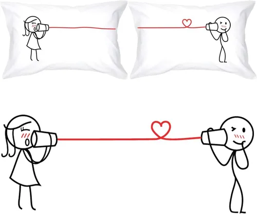 BoldLoft Say I Love You Too - Fundas de almohada para parejas (tamaño King) – Regalos para él, novio, marido, prometido, aniversario de algodón,