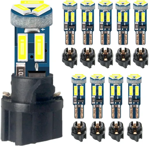Miniatura 10 de Bombilla LED de alto brillo azul profundo T5 37 74 PC74 PC37 con enchufe de bloqueo giratorio para panel de instrumentos, luz en racimo y luz