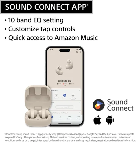 Miniatura 8 de Sony LinkBuds Clip Open-Ear Auriculares verdaderamente inalámbricos, ajuste cómodo y seguro, diseño ligero de clip, controles táctiles, conciencia