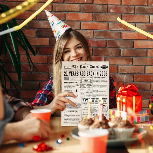 Miniatura 4 de Ziwenhu Tarjeta de regalo de feliz cumpleaños 21 para hombres y mujeres, divertidas decoraciones de fiesta de cumpleaños 21 para ella y él, el mejor