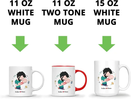 Miniatura 5 de Gossby Taza de café personalizada para el primer día del padre, Leveled Up to Daddy - Regalo personalizado para nuevo papá, regalo para papá por