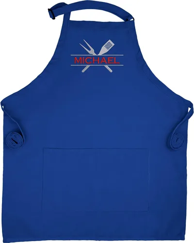 Miniatura 4 de Delantal personalizado con bolsillos para asar Delantal bordado para barbacoa para hombres