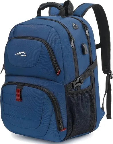 Miniatura 7 de ProEtrade Mochila de viaje extra grande para portátil, antirrobo, para escuela y negocios, con puerto de carga USB, para portátil de 17 pulgadas