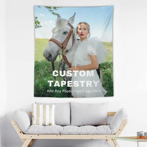 Miniatura 19 de AXKEUDO Regalos para la familia, tapiz personalizado con cualquier foto, telón de fondo para colgar en la pared como arte de pared, recuerdos Diseño
