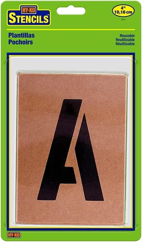 Miniatura 9 de HY-KO Products ST-5 plantillas de números y letras, 5 pulgadas, color marrón