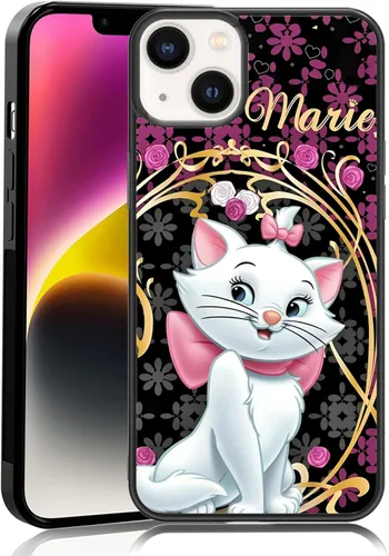 Miniatura 13 de Elegante funda de teléfono con diseño de gato Marie compatible con iPhone 11, funda de encaje dorado para iPhone, a prueba de golpes, rosa fucsia