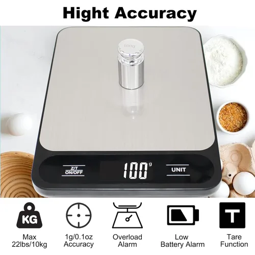 Miniatura 2 de Báscula de cocina de alimentos, 22.0 lbs y 22 libras digitales gramos y onzas para perder