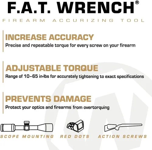 Miniatura 7 de Wheeler Llave dinamométrica manual de precisión para armas de fuego con medición de pulgadas/libras, brocas y estuche de almacenamiento para montaje