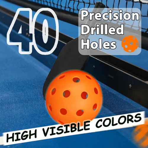 Miniatura 4 de Outdoor Pickleball Balls Set, USAPA Approved, 40 Hole, High Bounce True Flight, Durable for All Skill Levels