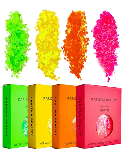 Miniatura 22 de KARIZMA Iridescent Purpurina holográfica iridiscente Purpurina gruesa de 0.35 onzas para la cara, el cabello, los ojos y el cuerpo, para mujer.