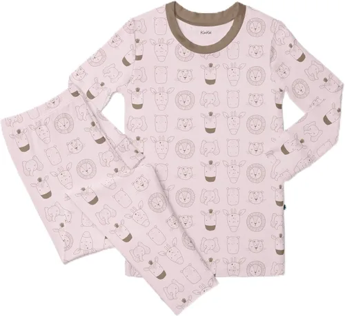 Miniatura 59 de KicKee Pants Conjunto de pijama de manga larga con estampado de piezas
