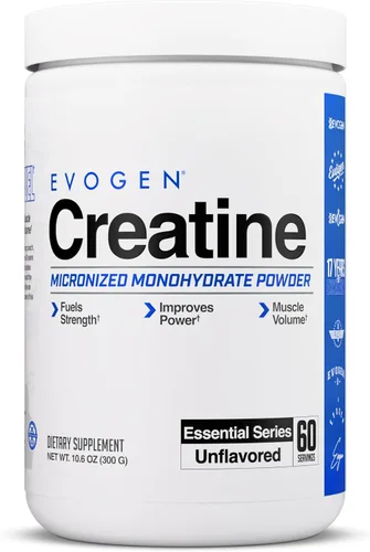 Evogen Monohidrato de creatina en polvo – Creatina micronizada para mujeres y hombres | Suplemento en polvo de creatina pura para fuerza, potencia y