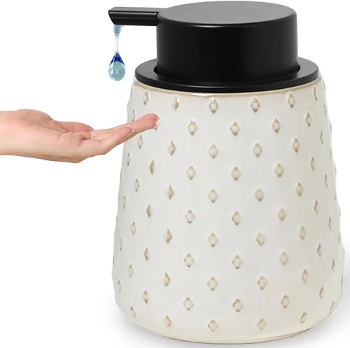 Miniatura 8 de Dispensador de jabón con bomba fácil de prensar, dispensador de jabón de manos recargable de 12 onzas, encimera de baño y fregadero de cocina