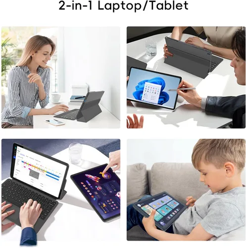 Miniatura 2 de Tablet portátil 2 en 1 2026 con teclado magnético y 1 año Office 365, pantalla táctil IPS 2K FHD de 12 pulgadas, 12 GB de RAM 512 GB SSD, procesador