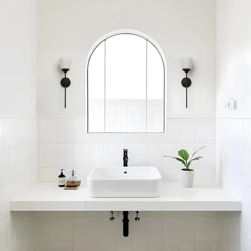 Miniatura 2 de Pathson Modern Wall Sconce Light with Milk White Glass, Hardwired Bathroom Wall Vanity Lamp, Mid-Century Rustic Decor for Living Room Bedroom