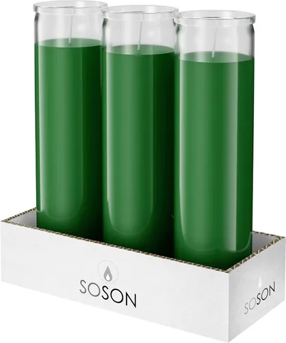 Miniatura 24 de Simply Soson - Velas de pilar blancas de 2x8 pulgadas de 7 días en vidrio, juego de 3, hasta 90 horas de tiempo de quemado, sin fragancia, velas