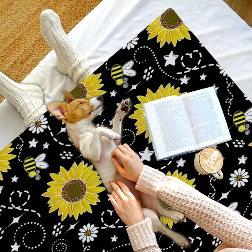 Miniatura 7 de Manta de girasol de abeja, regalo para los amantes de las niñas, manta de franela súper suave para sofá cama, cama acogedora de felpa, decoración