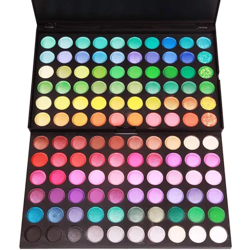 Paleta de sombra de ojos de maquillaje de 120 colores natural nude mate brillo pigmento sombra de ojos paleta impermeable ahumado profesional kit de