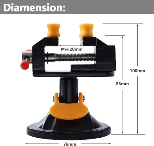Miniatura 4 de Yakamoz Mini abrazadera universal de tornillo de succión de 360 grados, prensa de tornillo de banco de mesa con base de succión para bricolaje