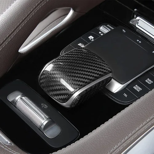 Miniatura 5 de Marco de panel de cambio de marchas de fibra de carbono real para consola central de automóvil, cubierta protectora para Mercedes Benz GLE W167 GLE