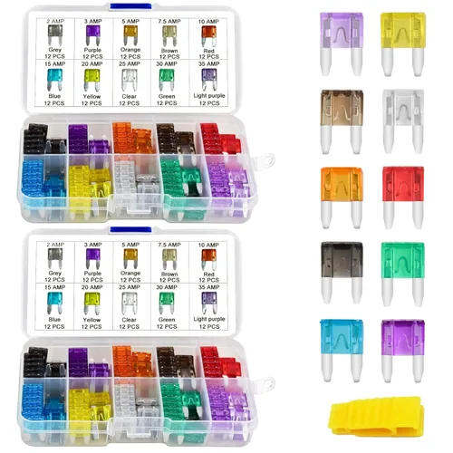 Miniatura 9 de MuHize Kit de fusibles de hoja – Surtido de 200 fusibles de hoja estándar (2A 3A 5A 7.5A 10A 15A 20A 25A 30A 35A), repuesto para marino, barco, RV