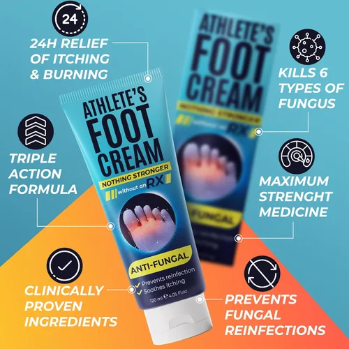 Miniatura 5 de Athlete's Foot Cream Antifúngico para talones agrietados, piel seca y picor en los pies Alivia la picazón, el ardor y el enrojecimiento